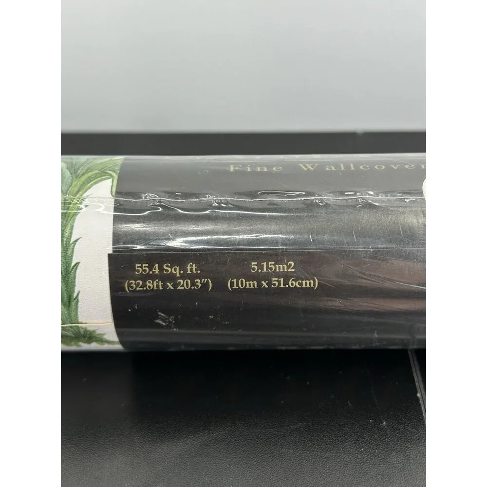 Vintage s.a. Maxwell co. 7267-492 32.8ft. Tropical Tree Stripped Wallpaper Roll